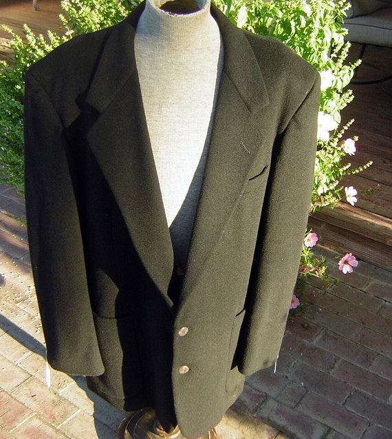 Vintage Oleg Cassini Black Wool Sport Coat Jacket By Decadencepast 