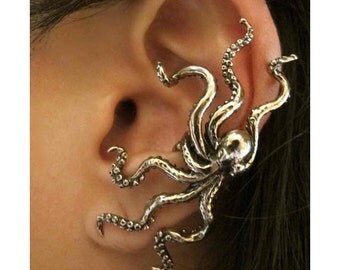 Bronze Octopus Ear Cuff Octopus Earring Octopus Jewelry Tentacle Earring Tentacle Jewelry Non Pierced Earring Non Pierced Ear Cuff Kraken