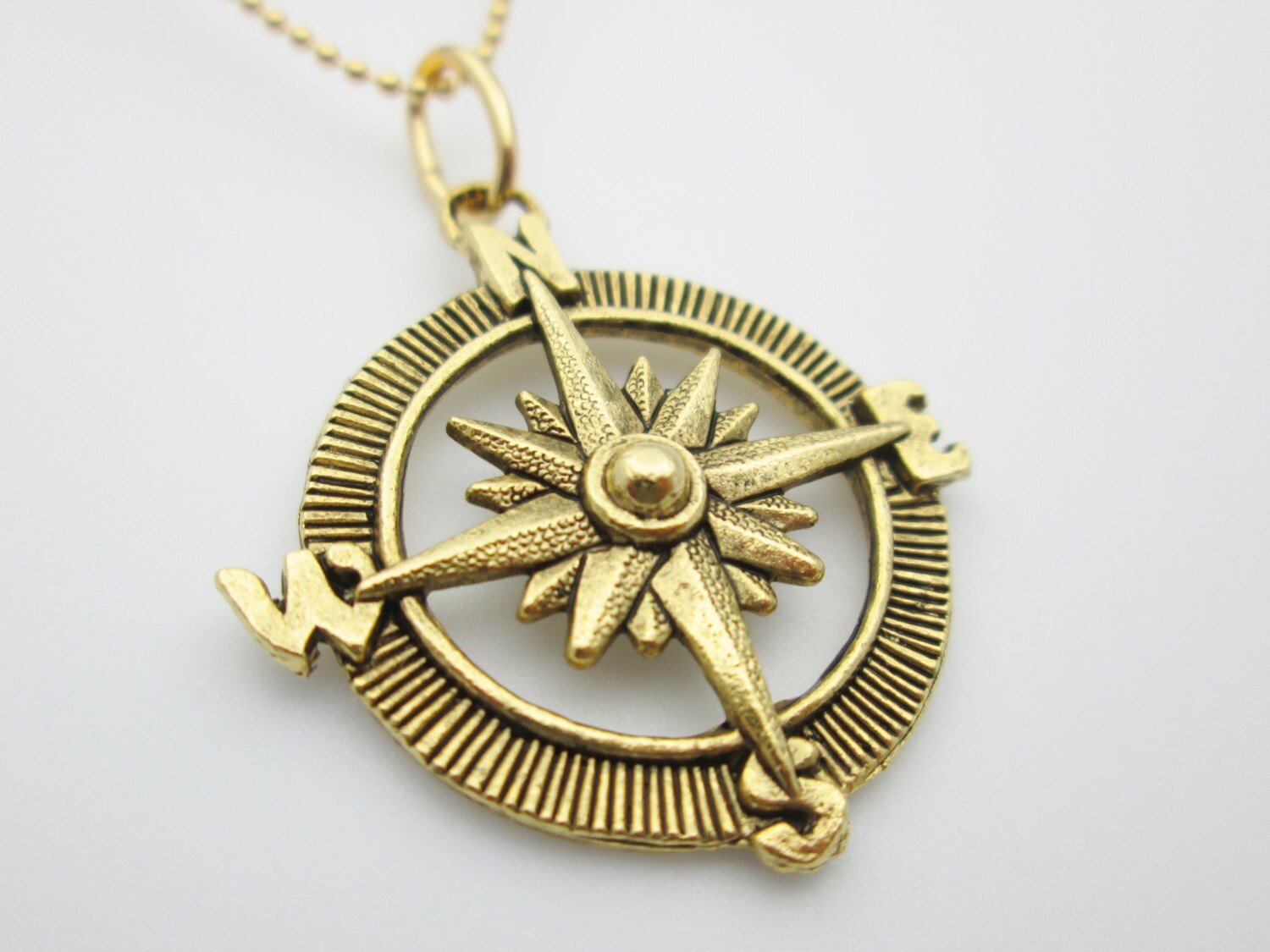 Compass Necklace Gold Compass Charm Safe by CranberryStreetNY