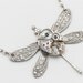 Steampunk Necklace vintage watch movement flower leaf silver dragonfly pearl crystal Victorian Statement pendant Gift Steampunk jewelry 2256