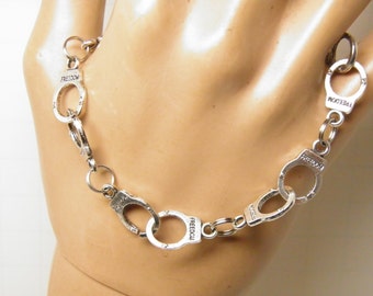 Fifty Shades of Grey Handcuff Bracelet, Unisex Hand Cuff Bracelet, 50 Shades of Gray Jewelry, Police BDSM Jewelry Bondage Jewelry Dominatrix