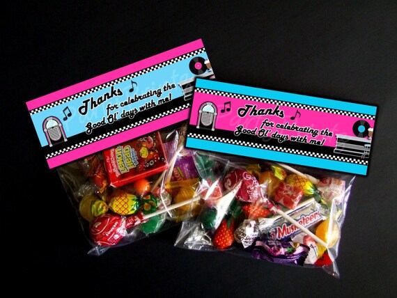INSTANT DOWNLOAD - 50's Birthday Treat Bag Toppers Il_570xn