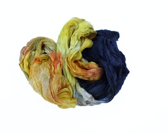 yellow silk scarf - Byzantine Secret - yellow, orange, brown, black silk scarf.