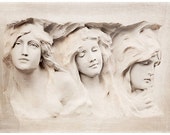 Art Nouveau print, bas-relief photography, large wall art, romantic art print, cream ivory Monochromatic, oversized art, 20x30, 24x36 poster