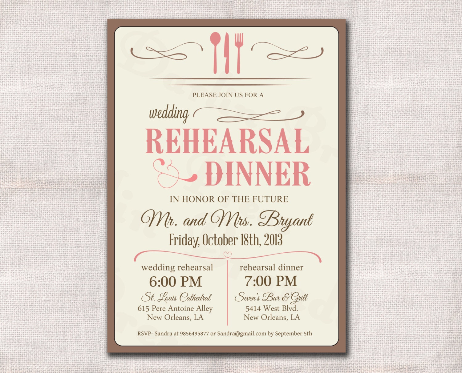 Wedding Rehearsal Invitations 10