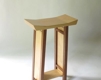 Bar Stool : Modern Zen Wood Bar Furniture- Handmade Custom Furniture, Kitchen Bar Stools- SHAPED COLLECTION