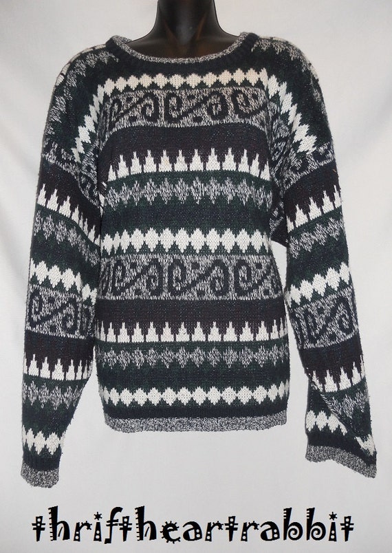 Vintage 80s Ugly Bill Cosby Geometric Sweater by ThriftHeartRabbit