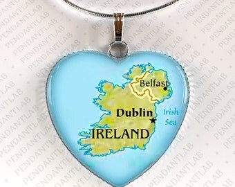 ... Ireland Charm, Ireland Jewelry, Map of Ireland, Gift, Wedding, Travel