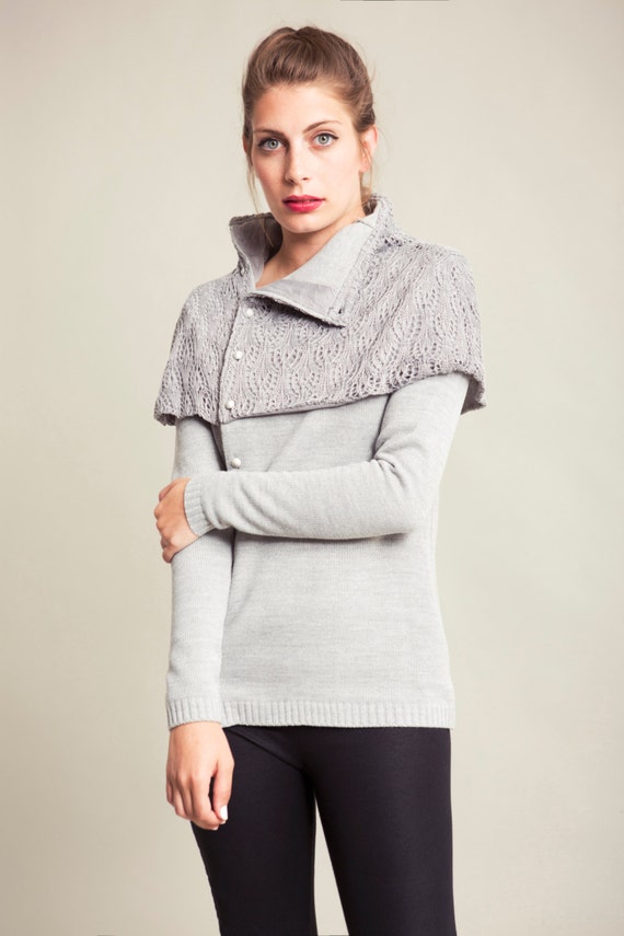 Grey cashmere cardigan sweater womens vest online