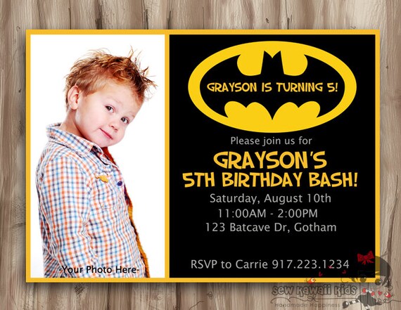 Batman Birthday Invitation, Superhero Birthday Invitation, Super Hero ...