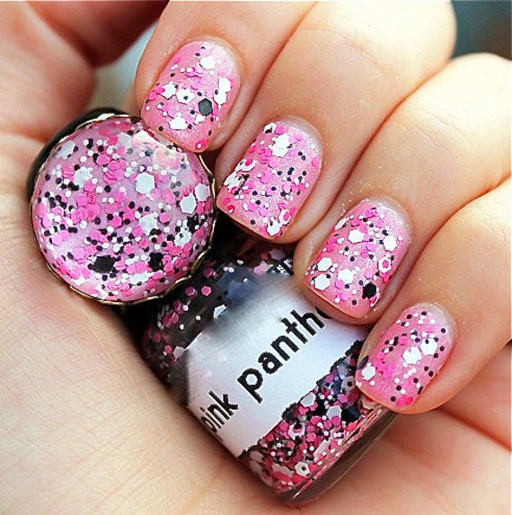 Pink Panther : Custom-Blended Glitter Nail by PolishMeSilly