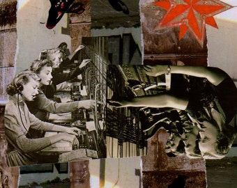 Tele Koi Vintage/Modern Collage Art Prints