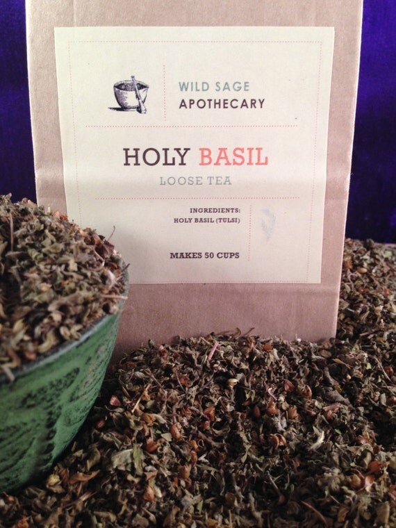 Holy Basil Tulsi Organic Loose Herbal Tea by WildSageApothecary