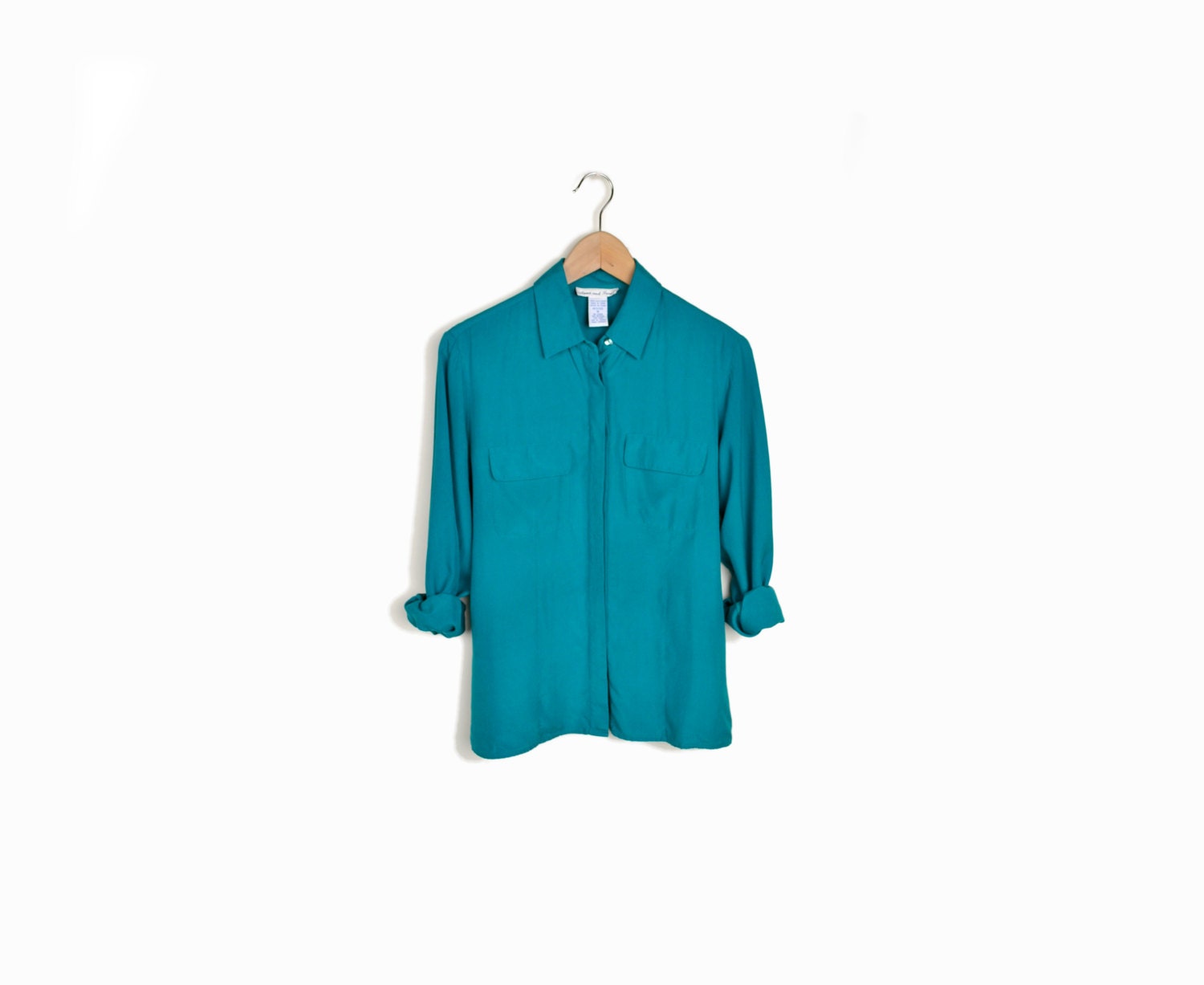Vintage Silk Boy Shirt in Caribbean Blue – s/m – Etsy finds