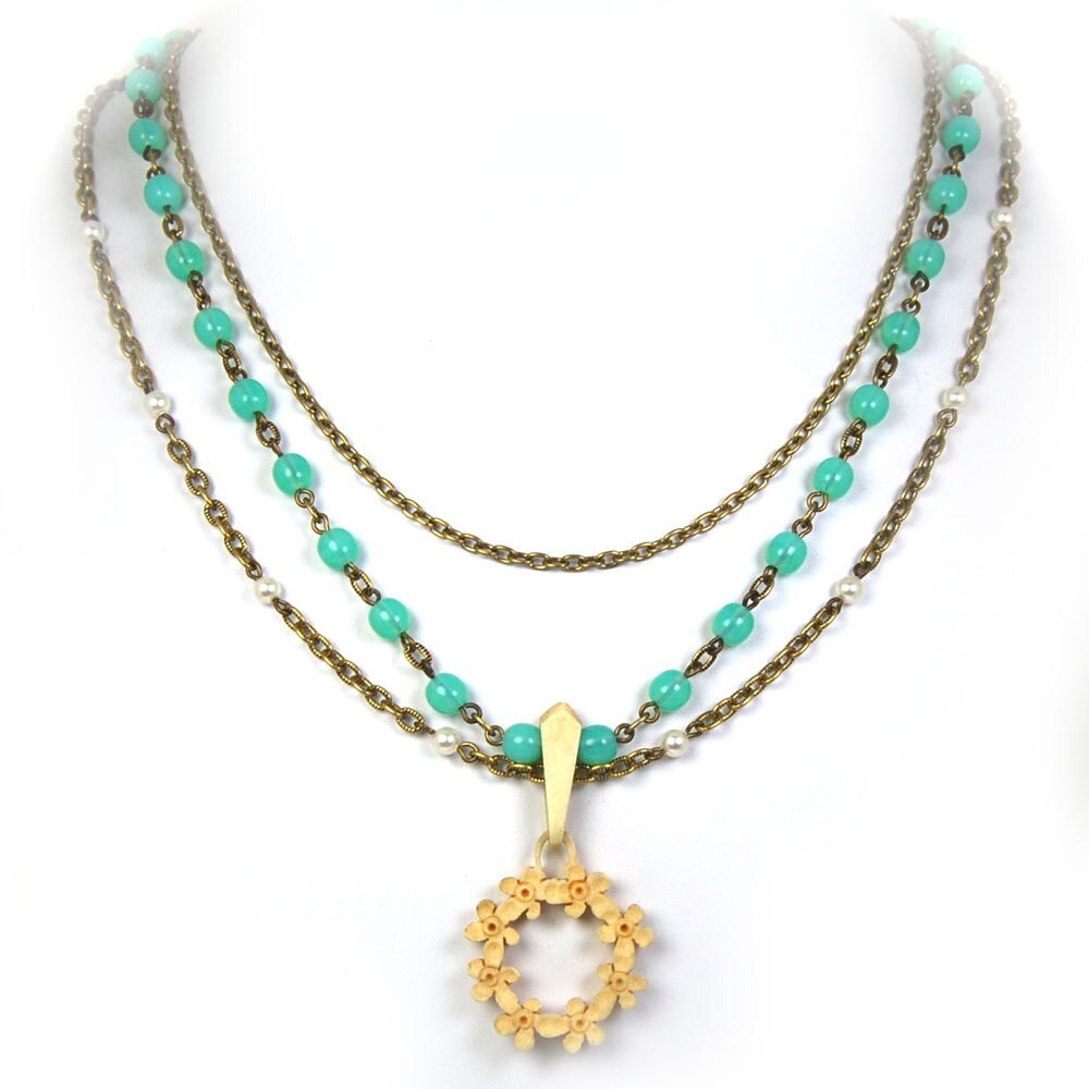 POCKET FULL of POSIES Upcycled Necklace with by NouveauMotley