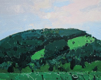 Garden Hill, July 23, Original Landscape Painting on Paper, Stooshinoff