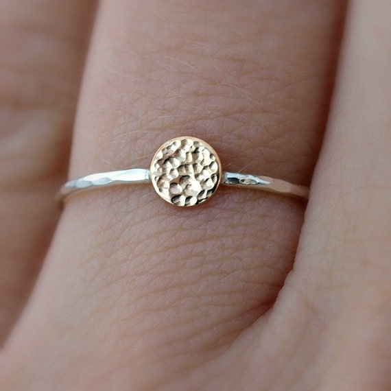 Mixed Metal Jewelry Mixed Metal Stack Ring Hammered Ring