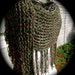 Dark green cotton and pink and green trellis shawl with fringe, fall winter colors, pashmina, wrap, stole
