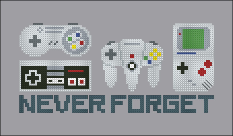 Never Game Controllers Cross stitch PDF pattern