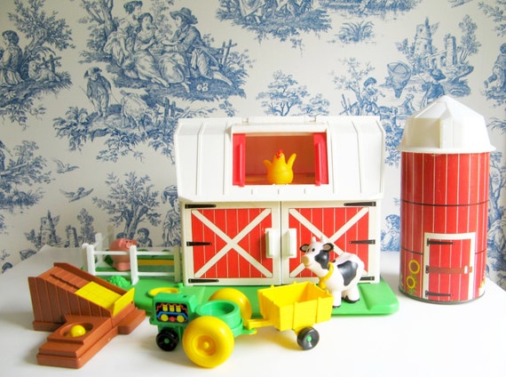 Fisher Price Farm Red Barn Tall Silo Farm Animals   Il 570xN.479265766 Gr0e 