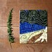 SALE, Forbidden Tree, abstract, Original Fabric on Wood art