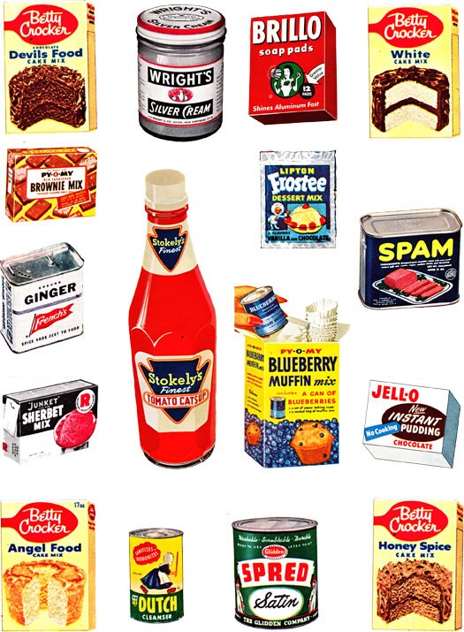 1950's food products from a 1954 women's magazine
