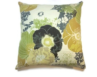 Decorative Pillow Cover Green Chartreuse Mustard Yellow Charcoal Gray Black Ecru White Handmade Toss Throw Accent Covers 18x18 inch x