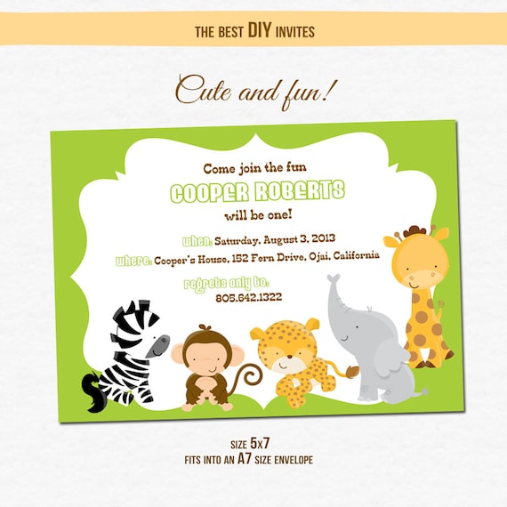 Awesome 60 Zoo Invitation Card