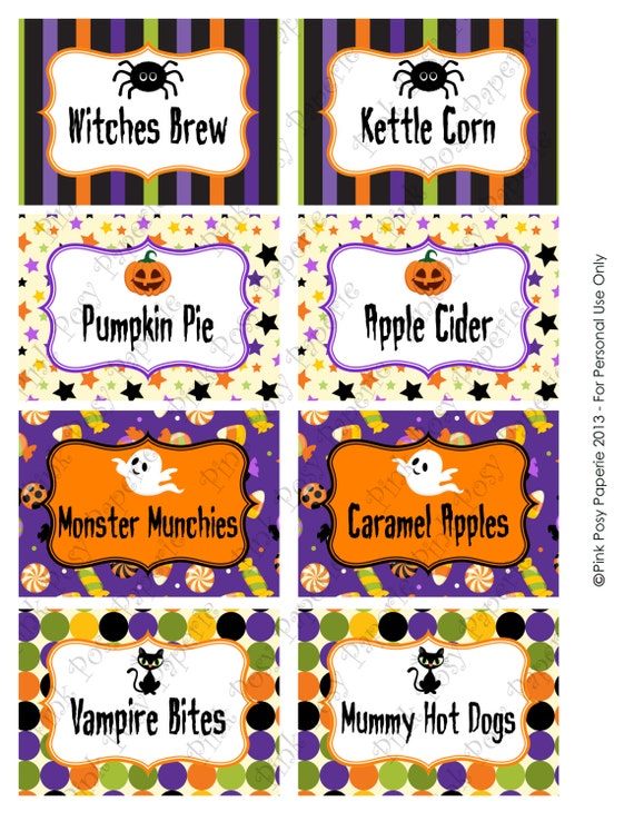 Printable Halloween Food Labels