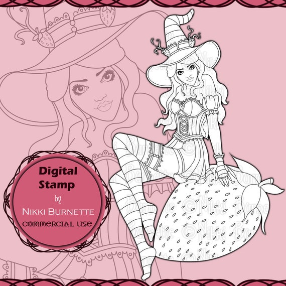 Items similar to Digital Stamp Printable Coloring Page Fantasy Art