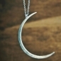 Seeing The Dark Side of the Moon Necklace- Large Hammered Crescent Moon Shape