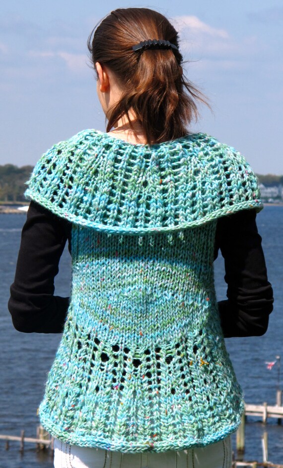 Under The Sea, a women's one piece knitted circular vest ...