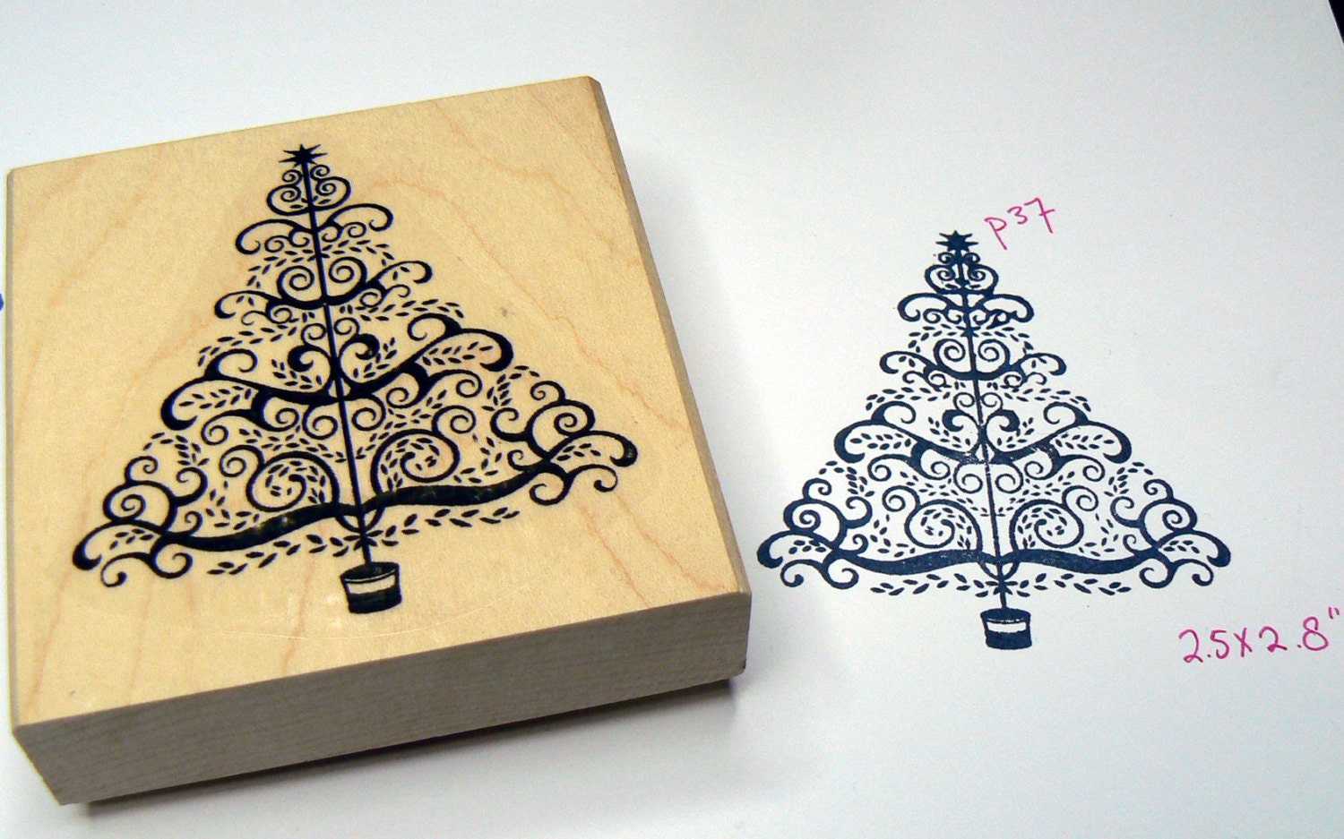Rubber stamp christmas tree