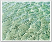 Ocean photography - beach aqua blue photo water ripples photograph 8x10 - "Pure"