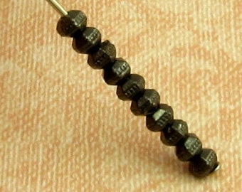 Faceted Heishi Black Spacer Bead, 3MM, TierraCast Pewter, 50 Pc. TMB8