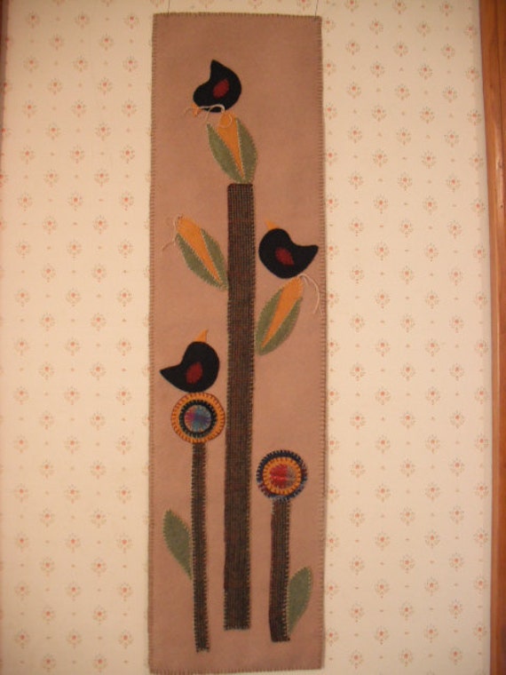 Items similar to Primitive Penny Rug Table Runner Wall decor"In The