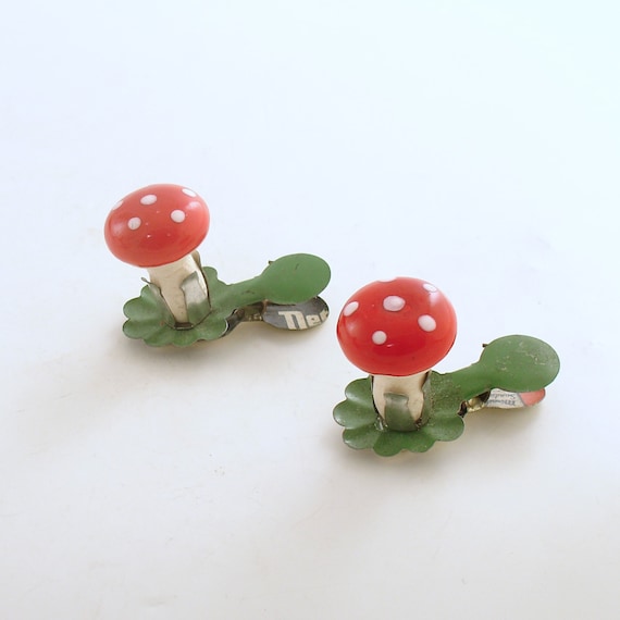 Vintage Christmas Ornaments Clip On Mushrooms