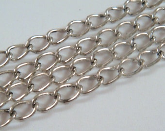 5ft Antique Silver Chain Twisted Cable Steel 5x3mm Not Soldered - 5 feet - STR9073CH-AS5