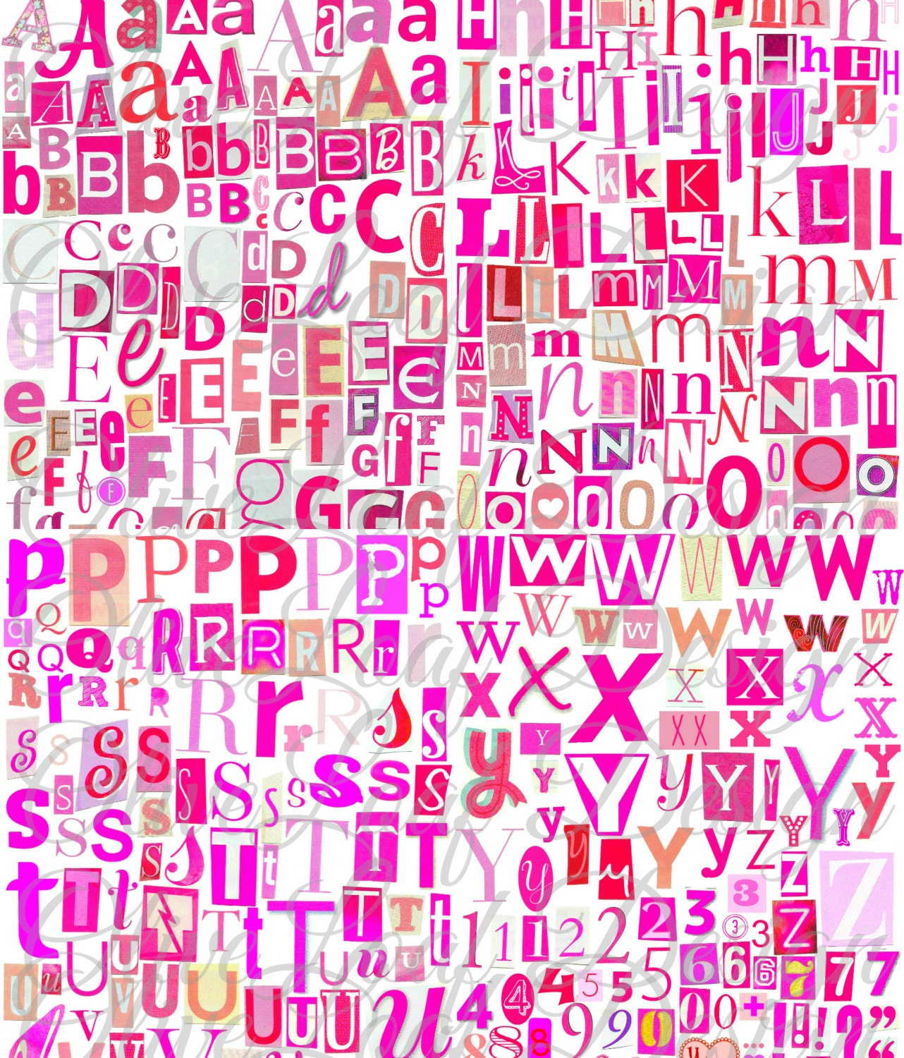 pink printable digital alphabet a to z symbols and numbers