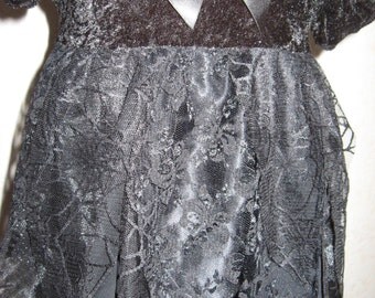 New Witchy Baby Girls Black Web,Spiders Lace Petal Top/Dress,Headband set,Goth,Gift sequoia