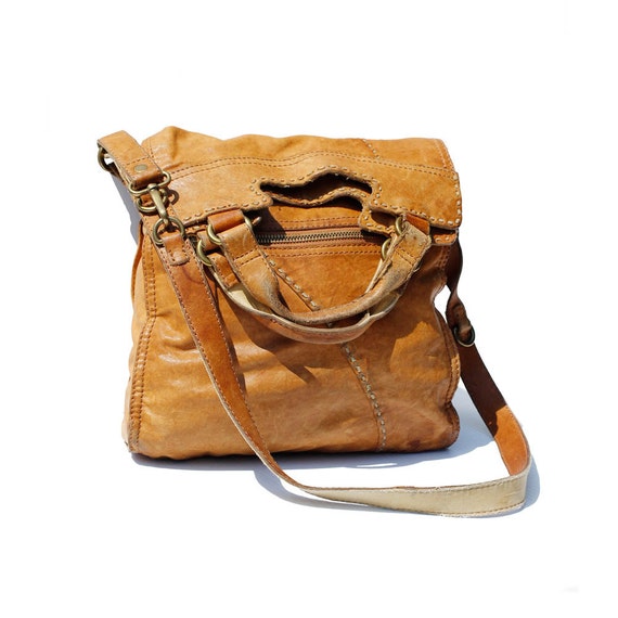 soft tan leather handbag