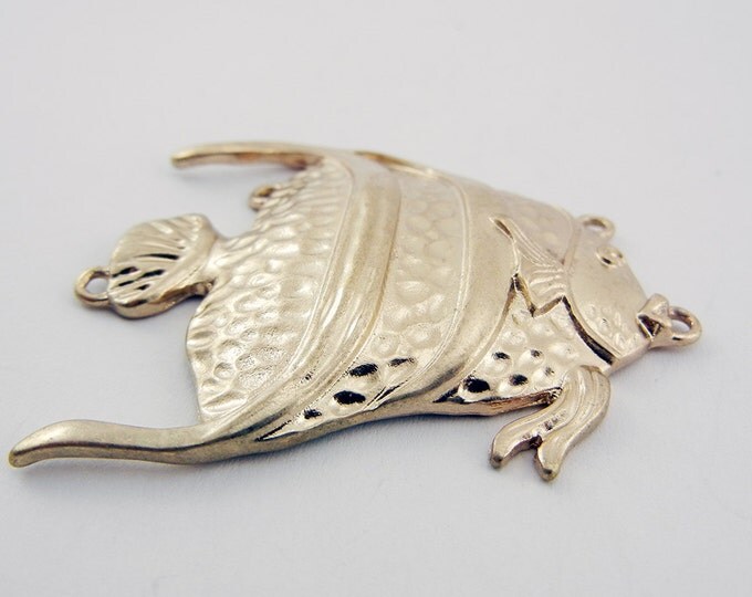 Four Link Gold-tone Angel Fish Pendant