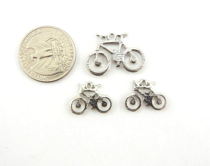 Set of Silver-tone Bicycle Pendant and Charms