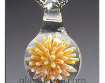 Glass Pendant jewelry focal lampwork sea anemone - Glass Peace glass jewelry (5626)