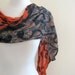 Nuno Felted Silk Scarf Halloween Black Orange Long
