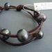 Leather Black Pearls Bracelet, leather Bracelet, Women's Bracelet, Pearls Bracelet