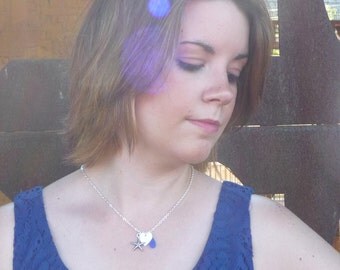 Beach Love Heart and Sea Glass Necklace