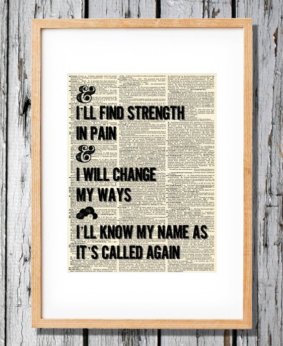 Mumford & Sons Motivational Quote Art Print on Vintage