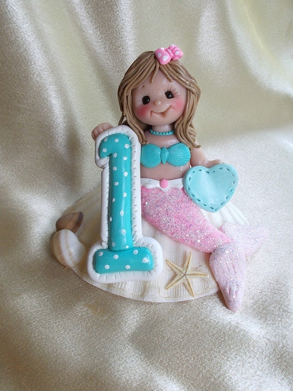 Download mermaid birthday cake topper1 1st first birthday by clayqts