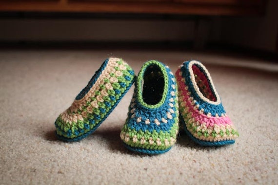 Crochet Slipper Pattern - Galilee Slippers (Child through Adult Sizes)